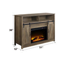 Tobias 51" Fireplace, Rustic Oak Finish Acme