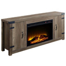 Tobias 54" Fireplace, Rustic Oak Finish Acme