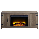 Tobias 54" Fireplace, Rustic Oak Finish Acme