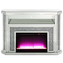Noralie 51" Fireplace, Mirrored & Faux Diamonds Acme
