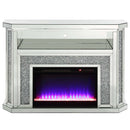 Noralie 51" Fireplace, Mirrored & Faux Diamonds Acme
