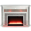 Noralie 51" Fireplace, Mirrored & Faux Diamonds Acme