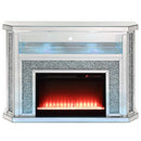 Noralie 51" Fireplace, Mirrored & Faux Diamonds Acme