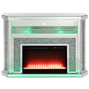 Noralie 51" Fireplace, Mirrored & Faux Diamonds Acme