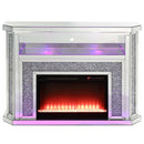 Noralie 51" Fireplace, Mirrored & Faux Diamonds Acme