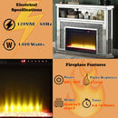 Noralie 51" Fireplace, Mirrored & Faux Diamonds Acme