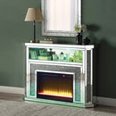 Noralie 51" Fireplace, Mirrored & Faux Diamonds Acme