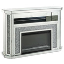Noralie 51" Fireplace, Mirrored & Faux Diamonds Acme
