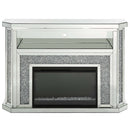 Noralie 51" Fireplace, Mirrored & Faux Diamonds Acme