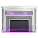 Noralie 51" Fireplace, Mirrored & Faux Diamonds Acme