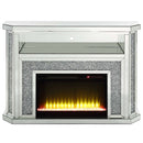 Noralie 51" Fireplace, Mirrored & Faux Diamonds Acme