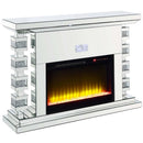 Noralie 47" Fireplace, Mirrored & Faux Diamonds Acme