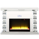 Noralie 47" Fireplace, Mirrored & Faux Diamonds Acme