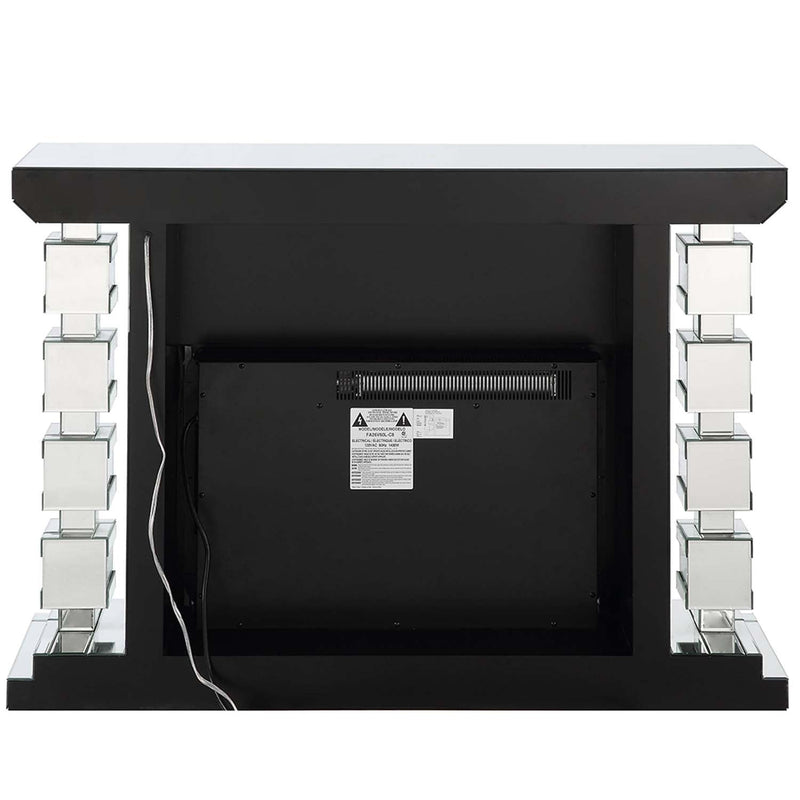 Noralie 47" Fireplace, Mirrored & Faux Diamonds Acme