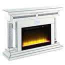 Noralie 47" Fireplace, Mirrored & Faux Diamonds Acme