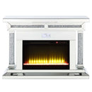 Noralie 47" Fireplace, Mirrored & Faux Diamonds Acme