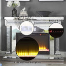 Noralie 47" Fireplace, Mirrored & Faux Diamonds Acme