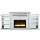 Noralie 82" Fireplace, Mirrored & Faux Diamonds Acme