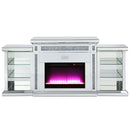 Noralie 82" Fireplace, Mirrored & Faux Diamonds Acme