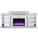 Noralie 82" Fireplace, Mirrored & Faux Diamonds Acme