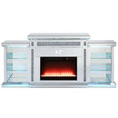 Noralie 82" Fireplace, Mirrored & Faux Diamonds Acme