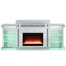 Noralie 82" Fireplace, Mirrored & Faux Diamonds Acme