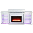 Noralie 82" Fireplace, Mirrored & Faux Diamonds Acme
