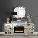 Noralie 82" Fireplace, Mirrored & Faux Diamonds Acme