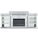 Noralie 82" Fireplace, Mirrored & Faux Diamonds Acme