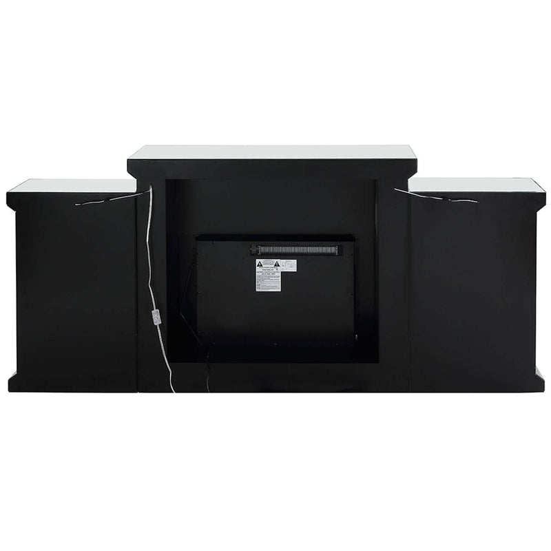 Noralie 82" Fireplace, Mirrored & Faux Diamonds Acme