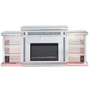 Noralie 82" Fireplace, Mirrored & Faux Diamonds Acme
