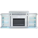 Noralie 82" Fireplace, Mirrored & Faux Diamonds Acme