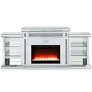 Noralie 82" Fireplace, Mirrored & Faux Diamonds Acme