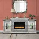 Noralie 81" Fireplace, Mirrored & Faux Diamonds Acme