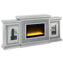 Noralie 81" Fireplace, Mirrored & Faux Diamonds Acme