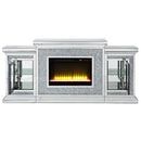 Noralie 81" Fireplace, Mirrored & Faux Diamonds Acme