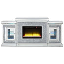 Noralie 81" Fireplace, Mirrored & Faux Diamonds Acme