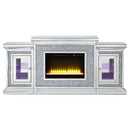 Noralie 81" Fireplace, Mirrored & Faux Diamonds Acme
