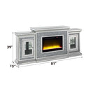 Noralie 81" Fireplace, Mirrored & Faux Diamonds Acme
