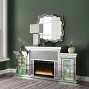 Noralie 81" Fireplace, Mirrored & Faux Diamonds Acme