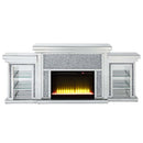 Noralie 81" Fireplace, Mirrored & Faux Diamonds Acme