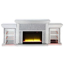 Noralie 81" Fireplace, Mirrored & Faux Diamonds Acme