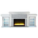 Noralie 81" Fireplace, Mirrored & Faux Diamonds Acme