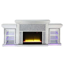 Noralie 81" Fireplace, Mirrored & Faux Diamonds Acme