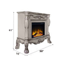 Dresden 47" Fireplace, Vintage Bone White Finish Acme