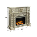 Vendome 59" Fireplace, Gold Patina Finish Acme