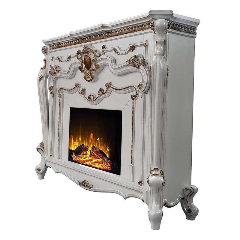 Picardy 59" Fireplace, Antique Pearl Finish Acme