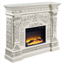 Vanaheim 62" Fireplace, Antique White Finish Acme