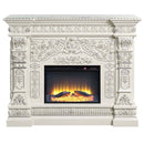 Vanaheim 62" Fireplace, Antique White Finish Acme