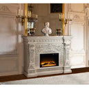 Vanaheim 62" Fireplace, Antique White Finish Acme